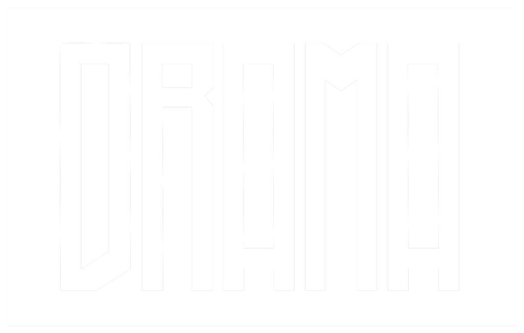 The logo of DRAMA video game studio.